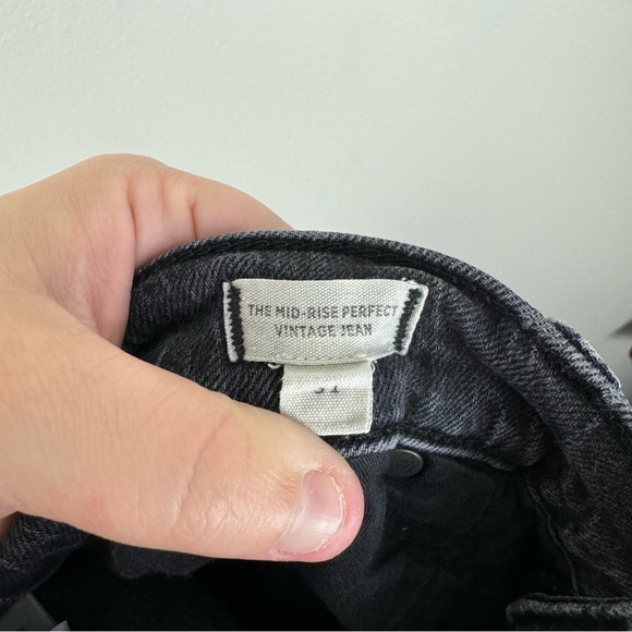 Madewell The Mid Rise Perfect Vintage Jeans Womens 31 Washed Black Rigid Denim - Picture 8 of 9